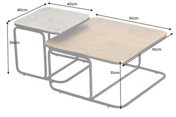 Set van 2 salontafel ABSTRACT 60cm goud zilver zwart metaal, Huis en Inrichting, Tafels | Salontafels, Ophalen of Verzenden, Nieuw