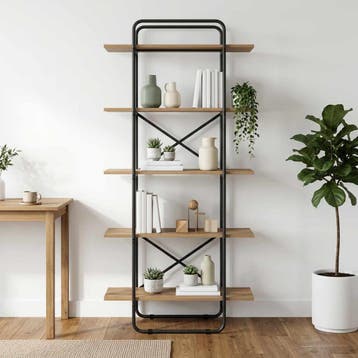 vidaXL Boekenrek 5-laags 80 x 35 x 175,5 cm PB Artisanaal, Huis en Inrichting, Verzenden, Nieuw, 50 tot 100 cm, 150 tot 200 cm
