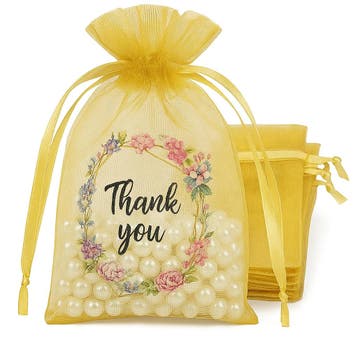 Fako Bijoux - Organza Zakjes Met Print - Thank You, Verzenden, Nieuw