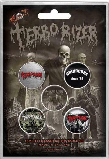 Terrorizer Button Caustic Attack officiële merchandise, Ophalen of Verzenden, Nieuw, Kleding