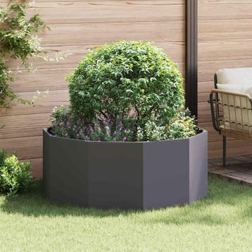 vidaXL Plantenbak Zwart 120 x 120 x 50 cm Staal, Tuin en Terras, 100 cm of meer, Verzenden, Nieuw, Metaal