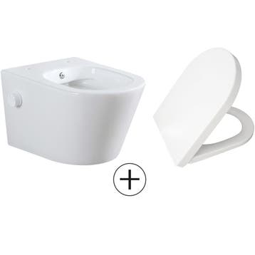 Wiesbaden Vesta Wandcloset Rimless met Bidetkraan - Koud, Doe-het-zelf en Verbouw, Sanitair, Ophalen of Verzenden, Nieuw