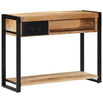 vidaXL Wandtafel 100x35x75 cm massief ruw mangohout, Minder dan 50 cm, 100 tot 150 cm, Verzenden, Nieuw