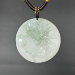 Gecertificeerde jade Draakamulet Kwartsise Jade Snijwerk -