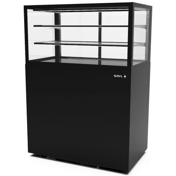 Neutrale Vitrine | INTEGRA | Zwart | 3 Niveaus | Wielen, Verzenden, Nieuw in verpakking