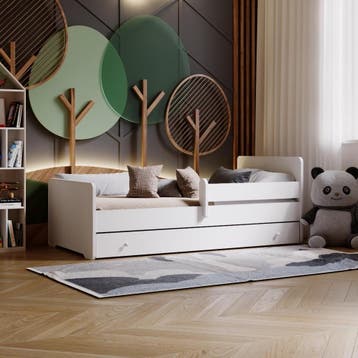 Peuterbed Wit 160x80 | Met Lade | A-kwaliteit, Kinderen en Baby's, Kinderkamer | Bedden, 85 tot 100 cm, Nieuw, Ophalen of Verzenden
