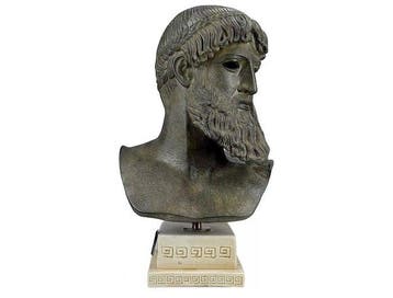 Beeld, Poseidone 36 cm - 36 cm - Steen