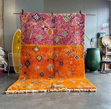 Roze en oranje Mrirt handgemaakt wol tapijt - Vloerkleed -, Nieuw