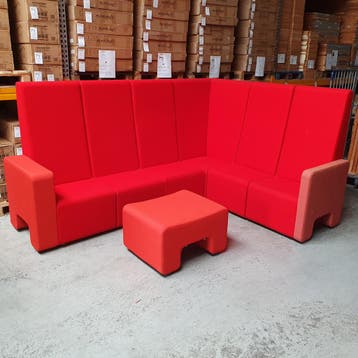 Ahrend wachtkamerbank treinbank hoekbank rood 7-delig - 278x, Ophalen of Verzenden, Nieuw in verpakking