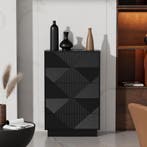 Commode - Dressoir - Ladekast - 60x33,5x94 cm - Zwart - UEV, Verzenden, Zo goed als nieuw