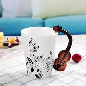 Keramiek mok Viool (Muziek, Mokken), Ophalen of Verzenden, Nieuw