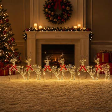 vidaXL Kerst Rendier 6 st 80 LEDs Warmwit 43 x 19 x 65 cm, Diversen, Verzenden, Nieuw
