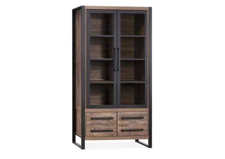 Vitrinekast Cadzand - vitrinekasten, Huis en Inrichting, Kasten | Buffetkasten, Nieuw, Overige materialen