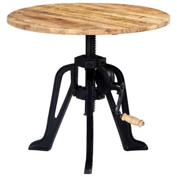 vidaXL Bijzettafel 60x(46-63) cm massief mangohout en, Verzenden, Nieuw, Hout, 60 cm of meer