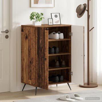 vidaXL Schoenenkast BREDA 59,5 x 39,5 x 90 cm Bewerkt hout, Verzenden, Nieuw