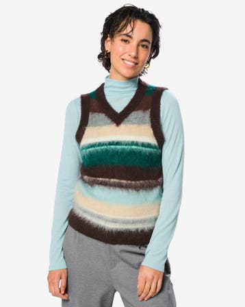 HEMA Damesspencer fijngebreid strepen acryl multi, Verzenden, Nieuw
