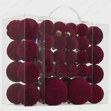 46-Delige Kerstballen Set - Velvet Pluche Kerstdecoratie Bal, Diversen, Verzenden, Nieuw