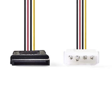 Molex naar S-ATA stroomkabel (Koper, 0.15 meter), Computers en Software, Verzenden, Nieuw