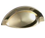 Komgreep Schelp messing gepolijst 64 mm, Verzenden, Nieuw