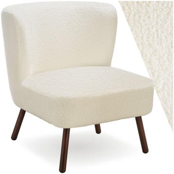 Teddy-fauteuil Robina 2 offwhite W2 - Bouclé gebroken wit, Huis en Inrichting, Stoelen, Verzenden, Nieuw