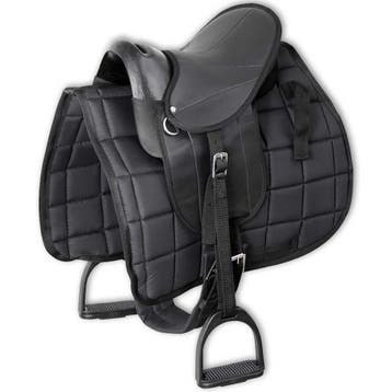 vidaXL Ponyzadel set 10 zwart, Verzenden, Nieuw