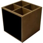 Bestekbak | Hout | 4 Vakken | Met 1-Zijdig Krijtbord |, Verzenden, Nieuw in verpakking