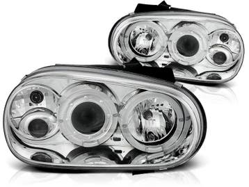 Koplampen VW Golf IV Angel Eyes design chroom, Ophalen of Verzenden, Nieuw