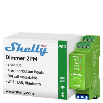 Shelly Pro Dimmer 2PM | DIN-rail | Retourdeal 34% Korting, Ophalen of Verzenden, Zo goed als nieuw, Schakelaar