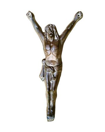 Art Deco Crucifix - Brons - 1920-1930 - Gepatineerde corpus