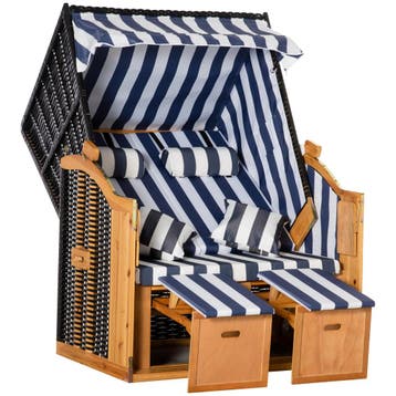 Strandstoel, 5-traps, Dubbele Zonneligstoel Met Dak, Dubbele, Verzenden, Nieuw