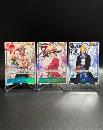 Bandai - 3 Card - One Piece - Monkey D Luffy, Portgas D Ace,, Nieuw