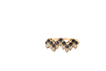 Ring - 19.2 kt. Geel goud - diamant en saffier, Sieraden, Tassen en Uiterlijk, Ringen, Nieuw