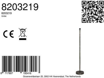Light & Living Vloerlamp UNDAI - Metaal - 25.5 x 25.5 x 140, Verzenden, Nieuw