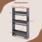 LIVSK opbergkar op wieltjes - 4 niveaus met oplaadstation -, Verzenden, Nieuw