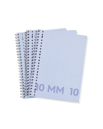 HEMA Collegeblokken blauw A4 geruit 10mm - 3 stuks, Verzenden, Nieuw