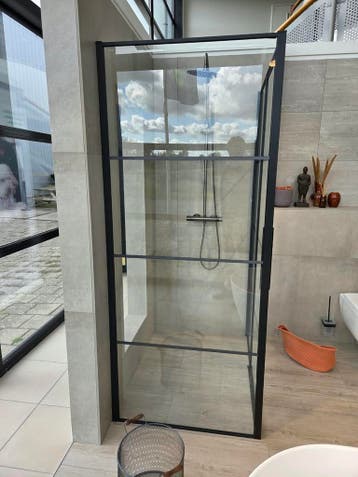 DA serie draaideur + zijwand 120 x 90 cm Mat Zwart 0011 - 27, Doe-het-zelf en Verbouw, Ophalen, Nieuw, Glas, Douche
