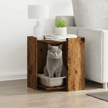 vidaXL Kattenbakkast 42x42x51 cm bewerkt hout oud, Verzenden, Nieuw