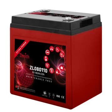 Zenith AGM Deep Cycle accu | ZL080110 | 8V 180Ah, Ophalen of Verzenden, Nieuw