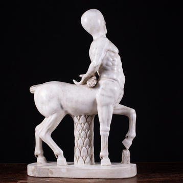 Beeld, Centauro Skeleton - 51 cm - Witte Carrara-marmer -
