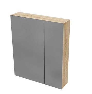 Spiegelkast 60 x 70 x 15 cm Eiken – Asymmetrische, Ophalen of Verzenden, Nieuw, Bad