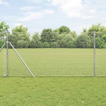 vidaXL gelast draadhek met grondbevestiging 50 x 1,2 m, Verzenden, Nieuw, IJzer