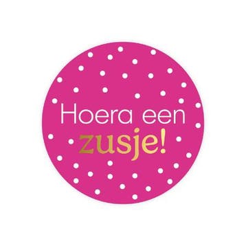 5x Sticker Hoera een zusje (Stickers), Ophalen of Verzenden, Nieuw, Meerdere stickers