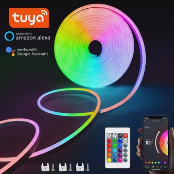 RGB Neon LED Strip 1-5M Waterdicht IP65 met Tuya App & Afsta, Verzenden, Nieuw