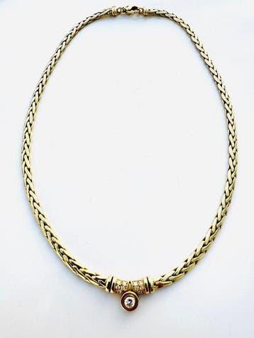 Halsketting - 14 karaat Geel goud - 0.73ct. tw. Diamant, Sieraden, Tassen en Uiterlijk, Kettingen, Nieuw