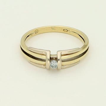Ring - 14 karaat Geel goud Diamant (Natuurlijk), Nieuw