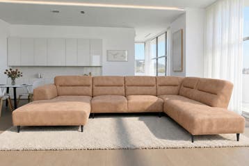 U-Bank Bloemendaal - u-banken - Cognac, Nieuw, 150 cm of meer, Stof, 300 cm of meer