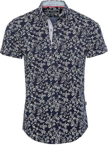 Carisma Overhemd Korte Mouw Met Bloemenprint Blauw 9147, Kleding | Heren, Overhemden, Verzenden, Nieuw, Blauw