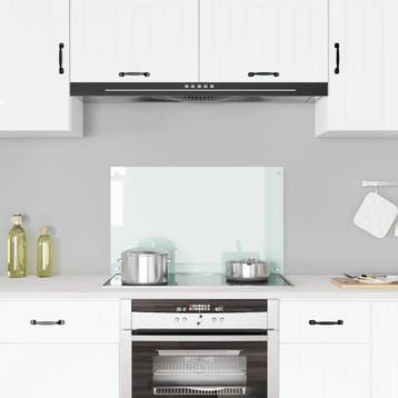 vidaXL Spatscherm keuken 80x50 cm gehard glas melkwit, Huis en Inrichting, Verzenden, Nieuw