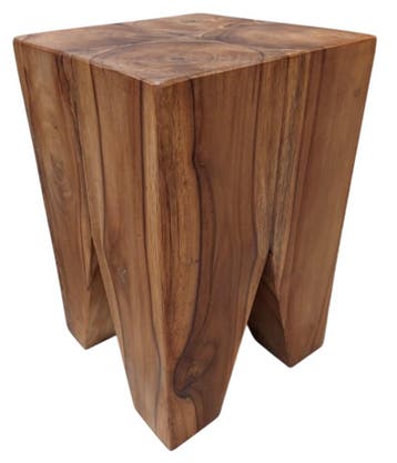 KUBA Kruk | Bijzettafel | Massief Teakhout | Design | 149,=, 45 tot 60 cm, Verzenden, Nieuw, Minimalistisch