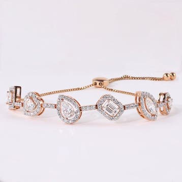 Armband - 18 karaat Roségoud - 4.82ct. tw. Diamant, Nieuw